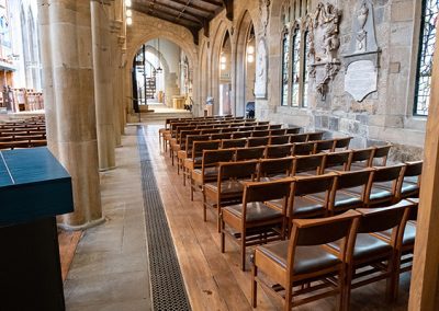 The South side with chairs.