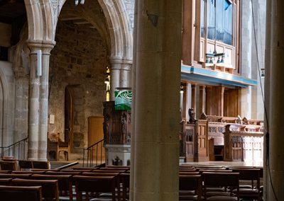 Sightlines at the side of Bradford Cathedral.