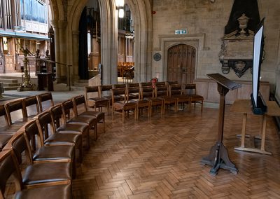 Talk in the side transept.