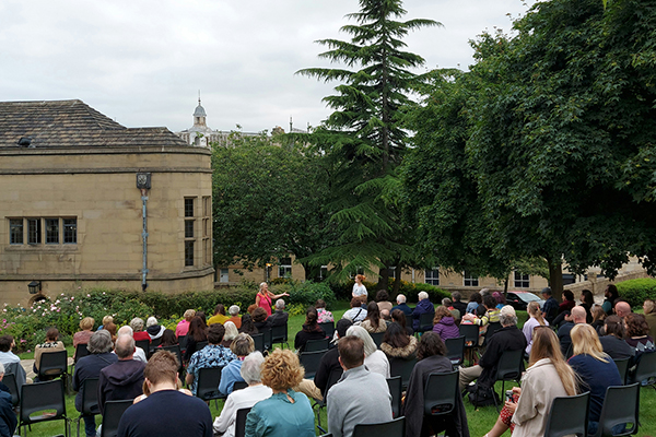 ACT Shakespeare performing in the grounds of Bradford Cathedral.