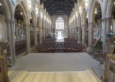 Staging in Bradford Cathedral.