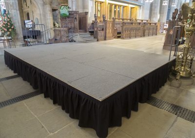 Staging in Bradford Cathedral.