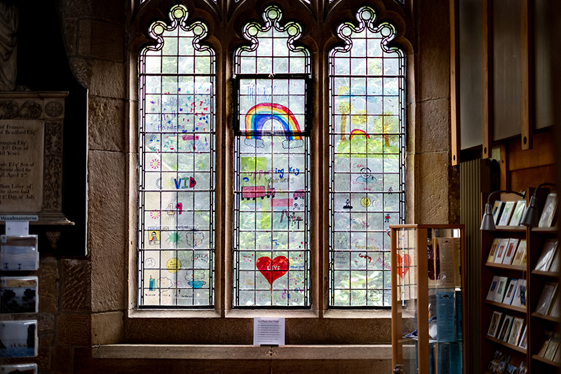 Lapage School stained glass window.