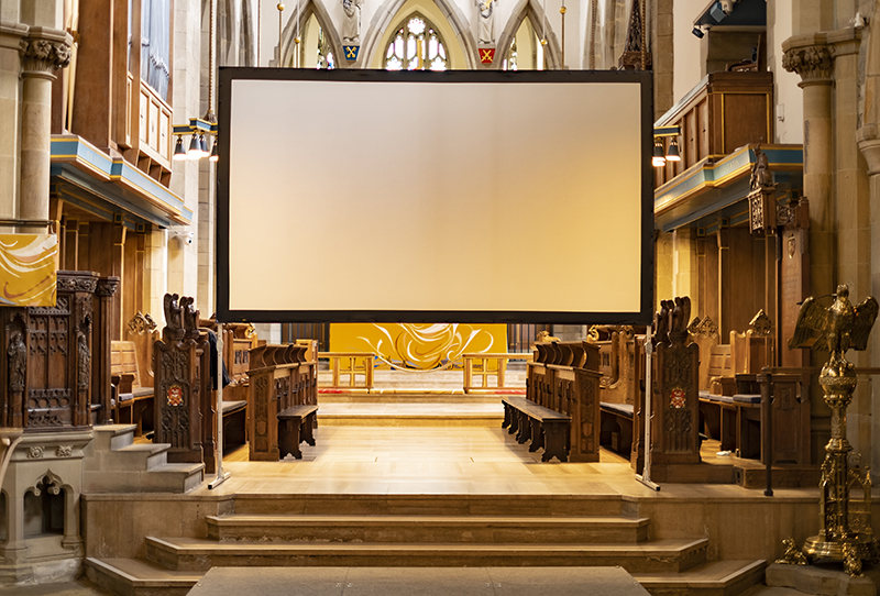 16:9 Screen in the Nave.