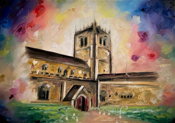 Bradford Cathedral, as painted by Elspeth Manders