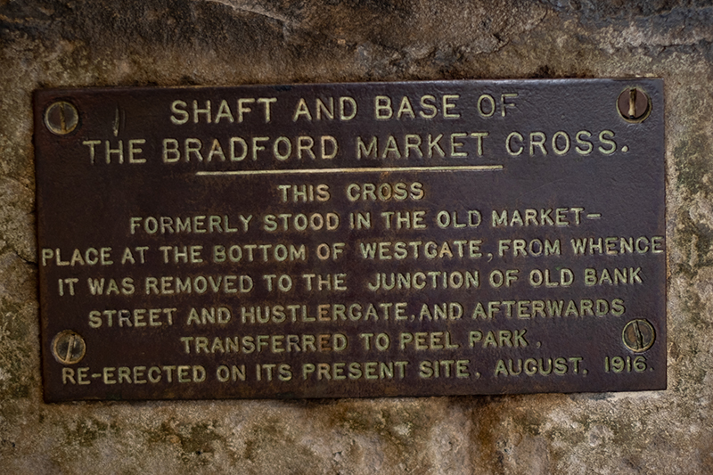 The Market Cross plaque in the Kirkgate Centre