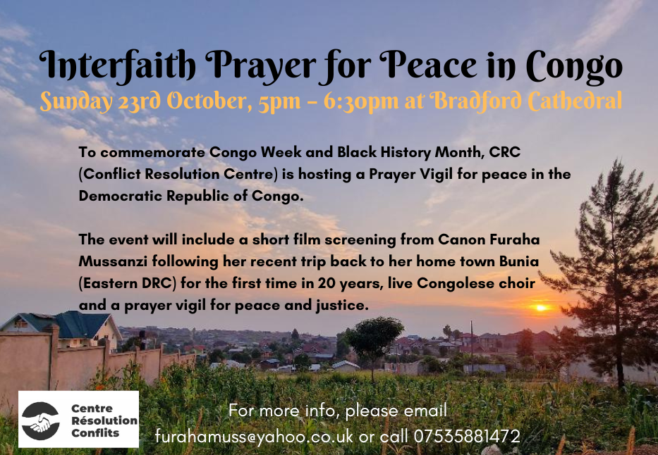 Interfaith Prayer for Peace in the Congo flyer