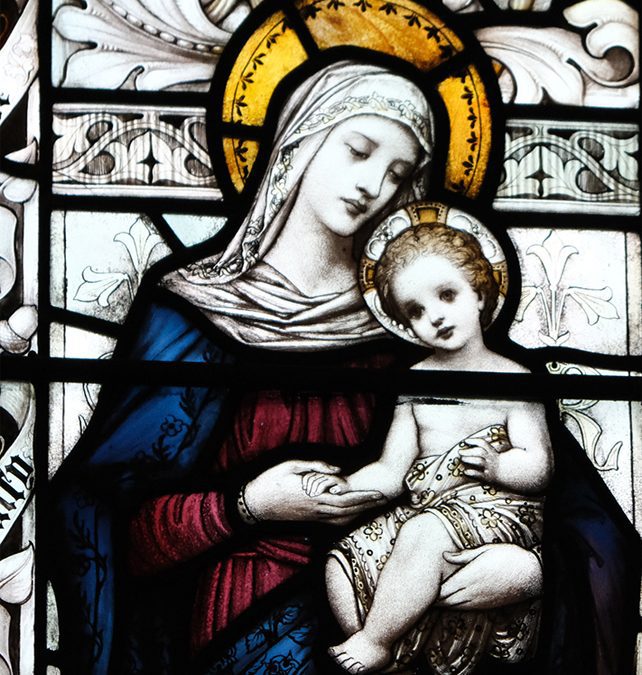 Mary and Jesus - stained glass window