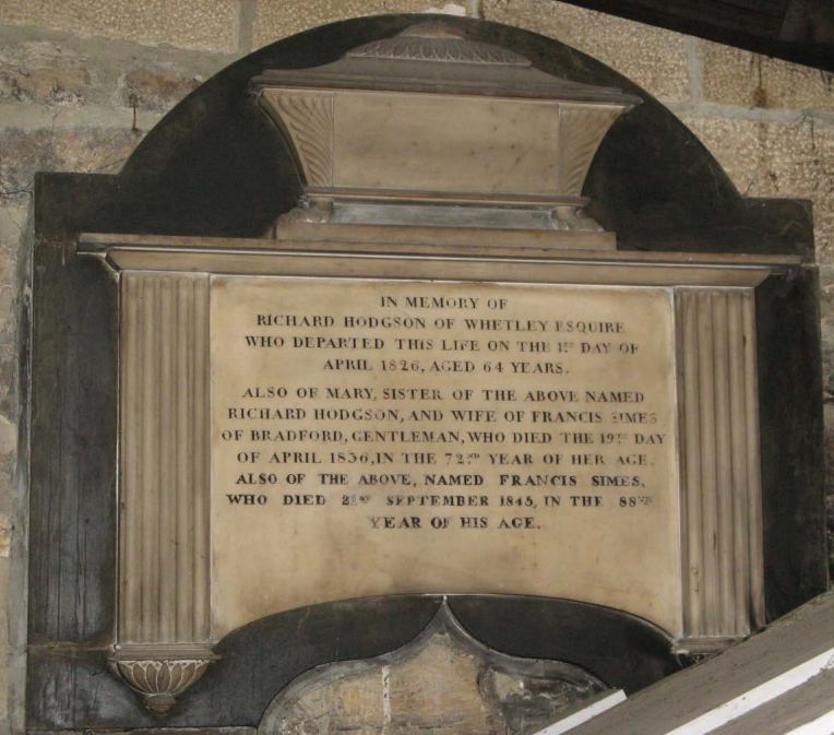 Memorial A3 Richard Hodgson Bradford Cathedral