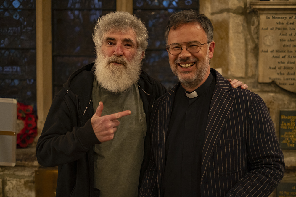 Actor Steve Evets meets Assistant Curate Duncan Milwain